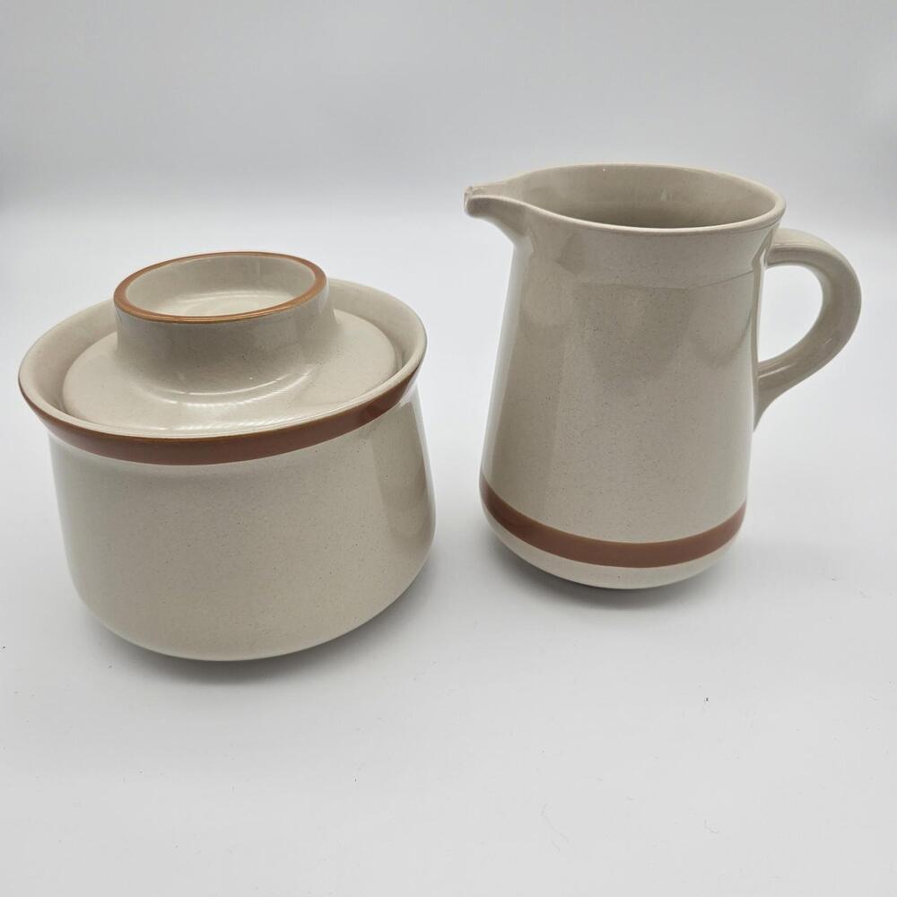 Vintage JI Stonecrest Andre Ponce Creamer & Sugar Bowl With Lid 1970's